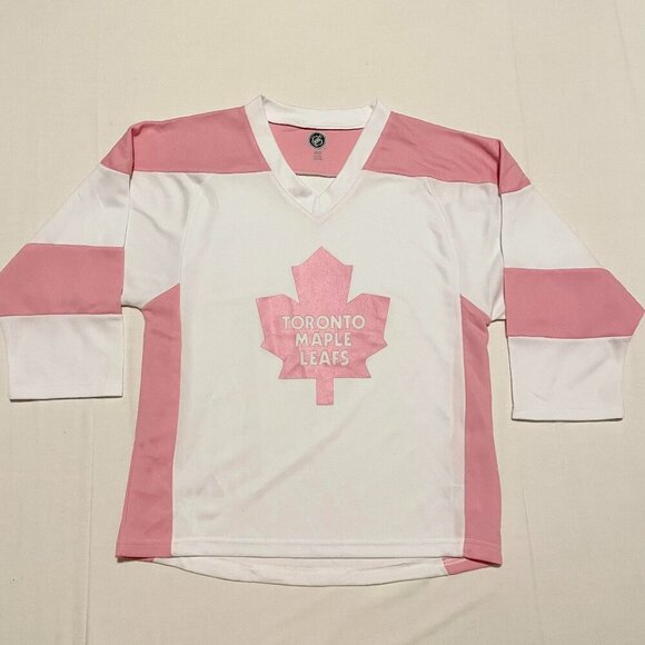 NHL Women's Pink and White Toronto Maple Leafs Jersey - Picture 1 of 16